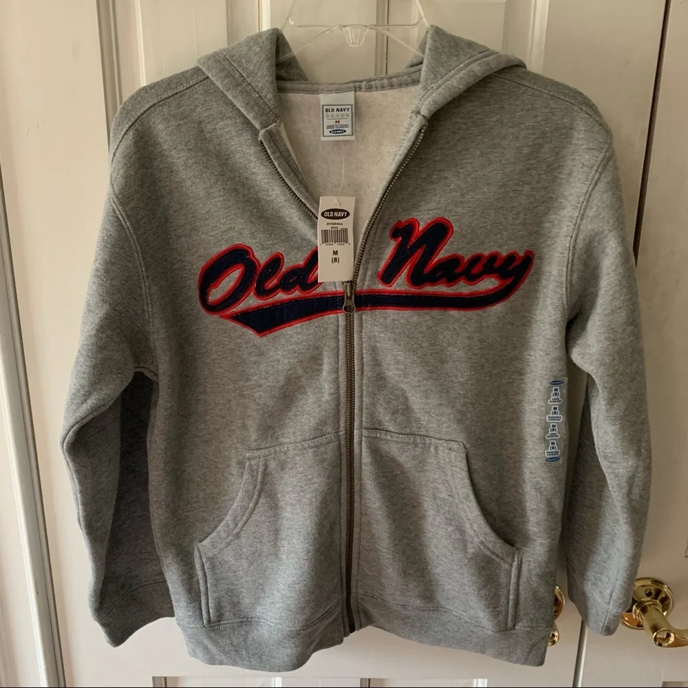 NWT Kids Old Navy Zip Hooded Sweatshirt Size M-8